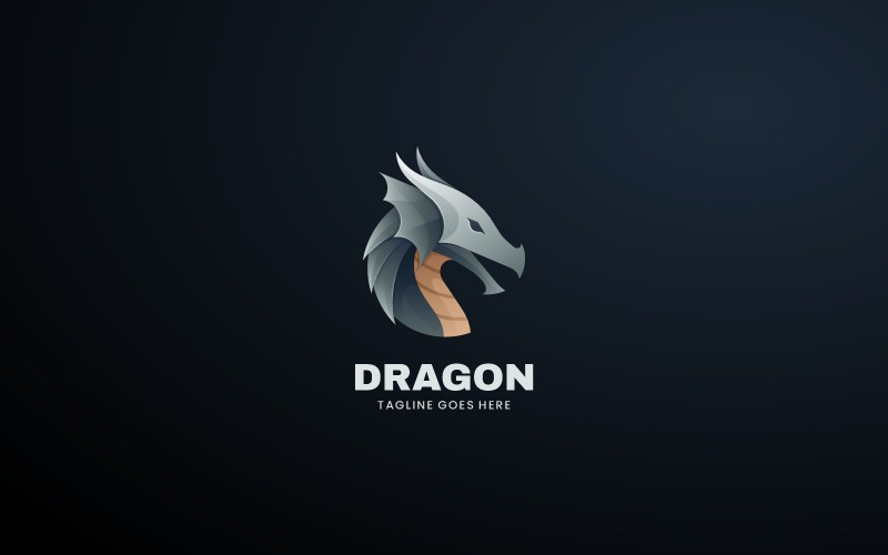 Шаблон логотипа градиента дракона 3