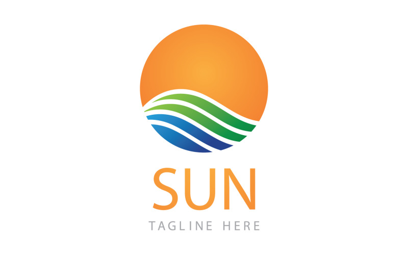 Sun och swosh logotyp energi v6