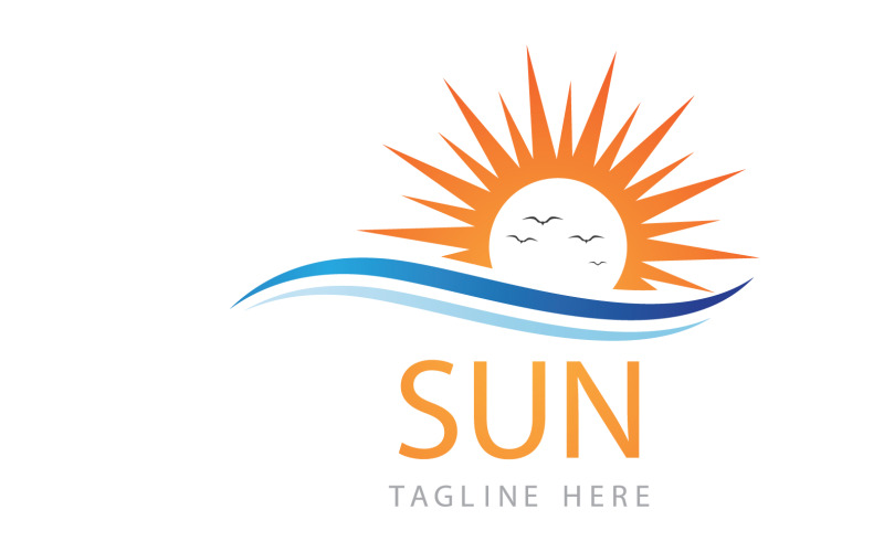 Sun och swosh logotyp energi v7