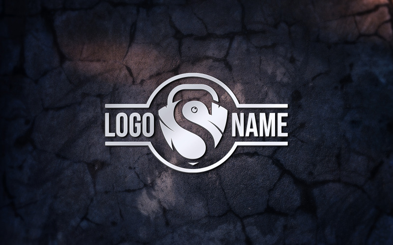 Tabela adı verilen bir şirket için hafif ve beton gölge duvar dokusu üzerinde 3 boyutlu metal logo maketi