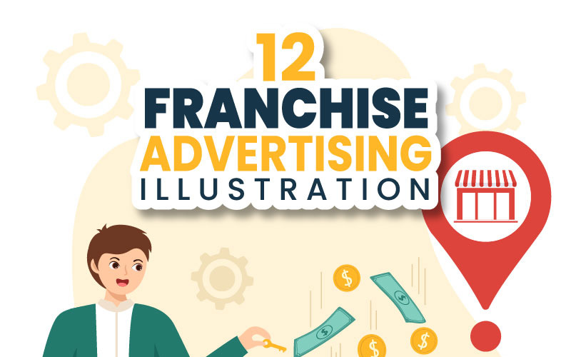 12 Ilustración de negocios de publicidad de franquicias