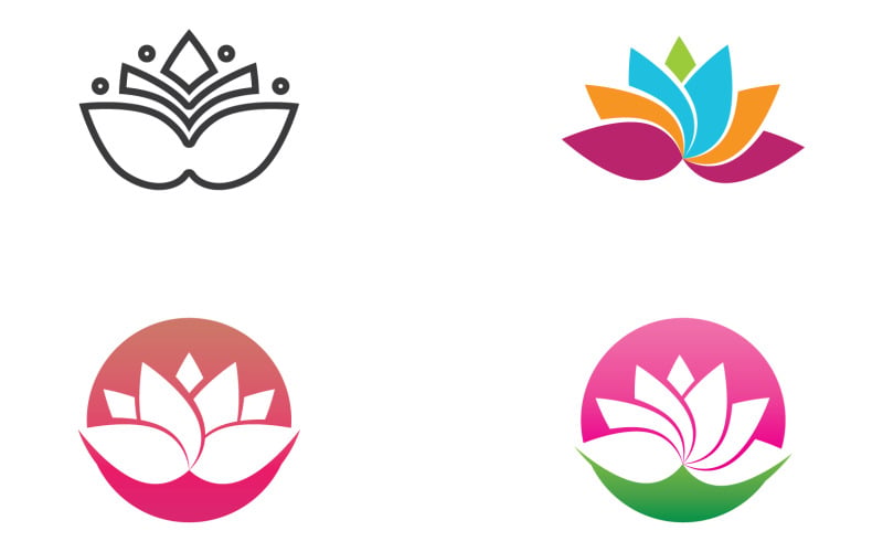Simbolo di yoga di meditazione di bellezza del loto del fiore v19