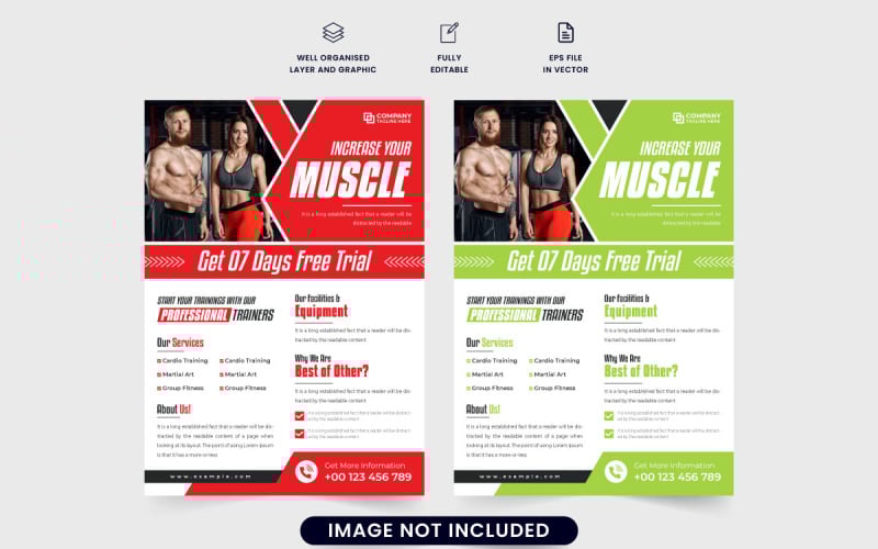 Fitness business marketing flyer vector