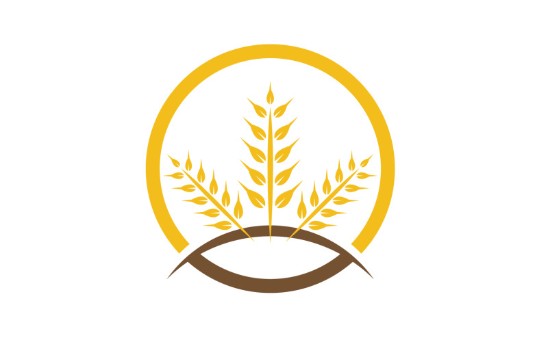Mezőgazdasági búza rizs élelmiszer logó v21