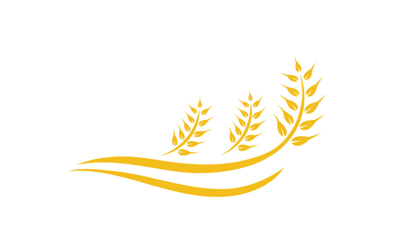 Mezőgazdasági búza rizs élelmiszer logó v3