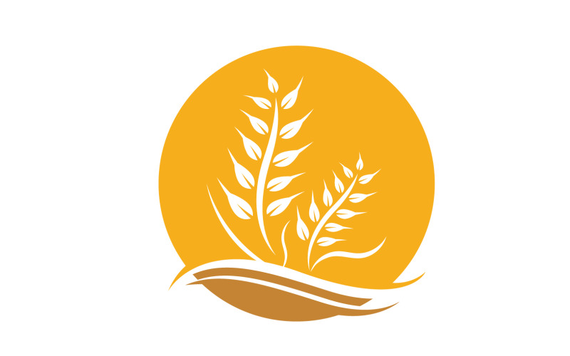 Mezőgazdasági búza rizs élelmiszer logó v7
