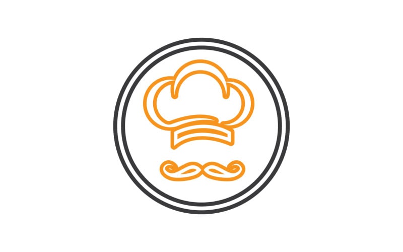 Cappello da chef semplice logo design vettoriale v2