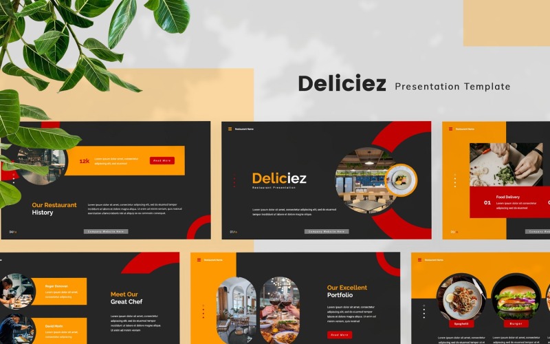 Deliciez — Restaurang Google Slides Mall