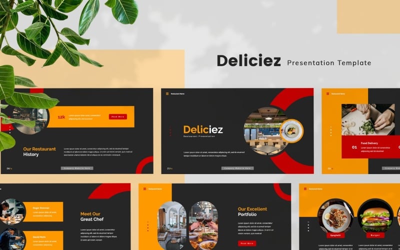 Deliciez — Restaurant Google Slides Template