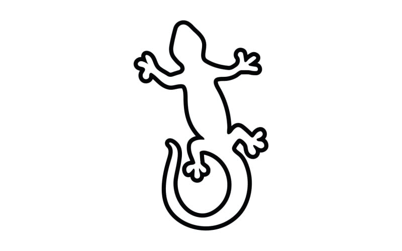Kertenkele geko hayvan sürüngen logosu basit v18