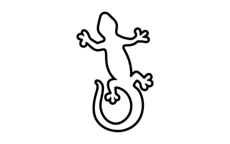 Lizard gecko animal reptil logotyp enkel v18