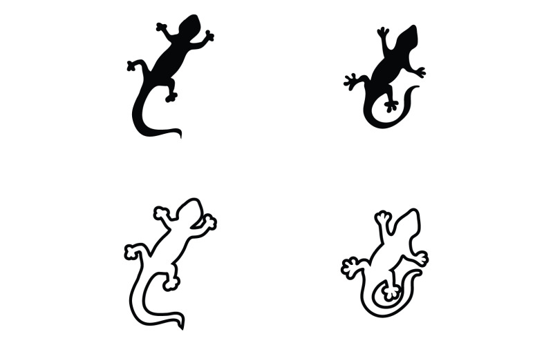 Lucertola geco animale rettile logo semplice v22