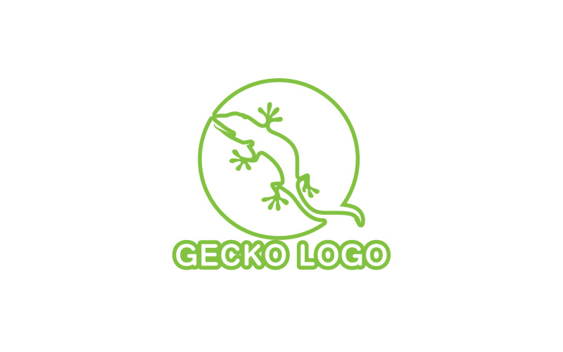 Lucertola geco animale rettile logo semplice v24