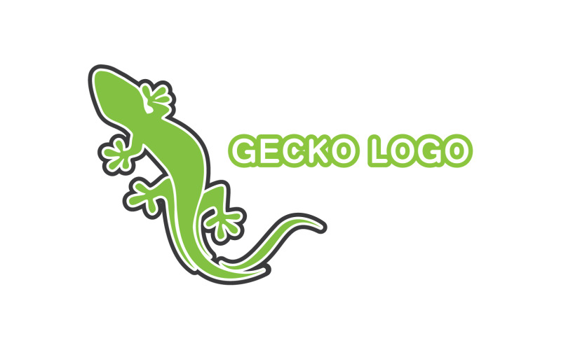 Lucertola geco animale rettile logo semplice v29