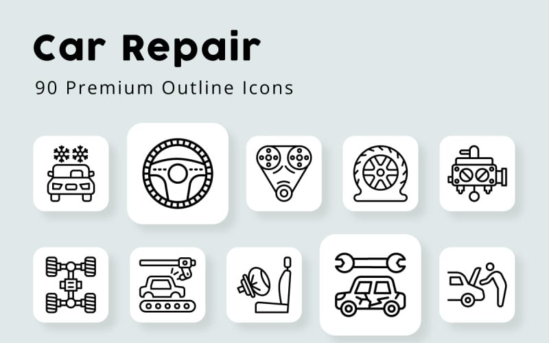 Car Repair Icon, Service Categories Iconpack