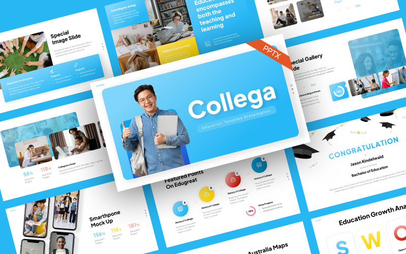 Collega Professional Education PowerPoint-mall