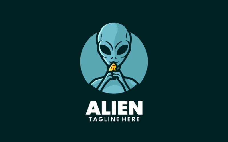 Création de logo de dessin animé de mascotte extraterrestre