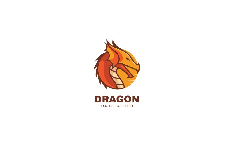 Dragão Mascote Simples Logo Vol.2
