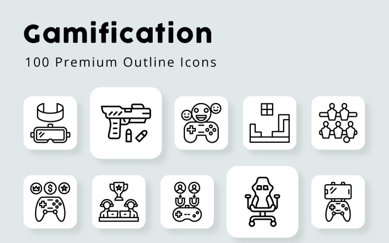 Gamification egyedi vázlat ikonok
