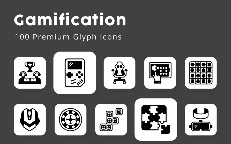 Gamification Unieke Glyph-pictogrammen