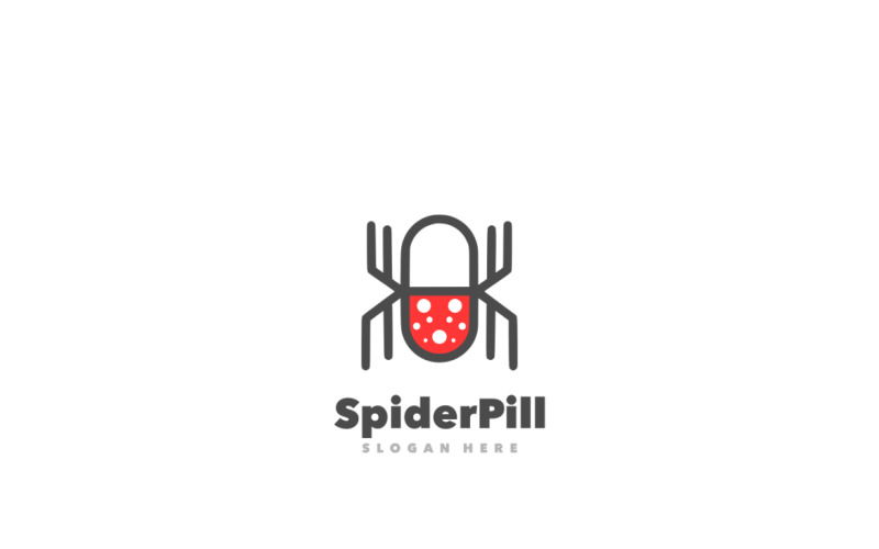 Modèle de logo simple de pilule d'araignée
