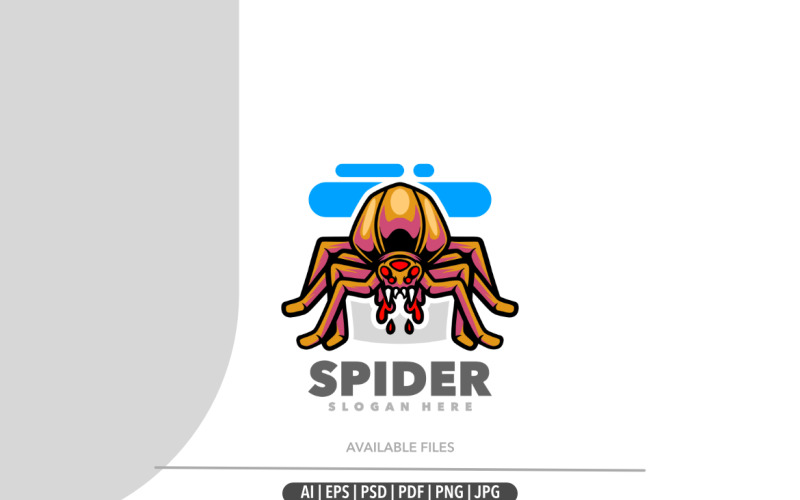 Spindel skrämmande maskot logotyp mall