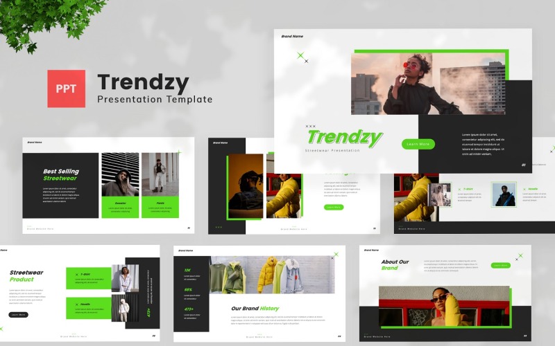 Trendy - Powerpoint-sjabloon voor streetwear-mode