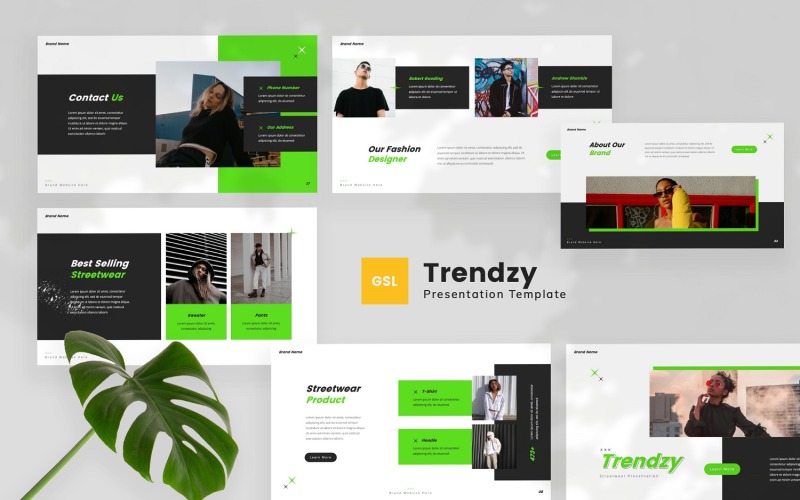 Trendzy — Шаблон Google Slides для уличной одежды и моды