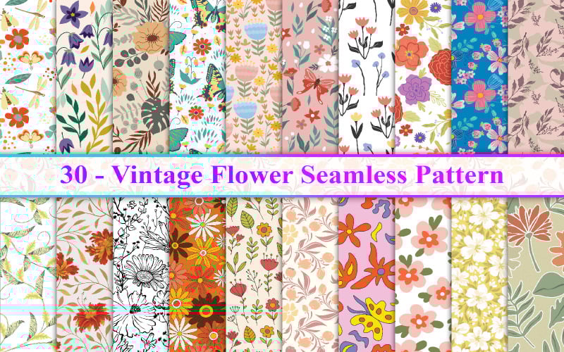 Vintage sömlösa blommönster, sömlösa blommönster, sömlösa vintage blommönster