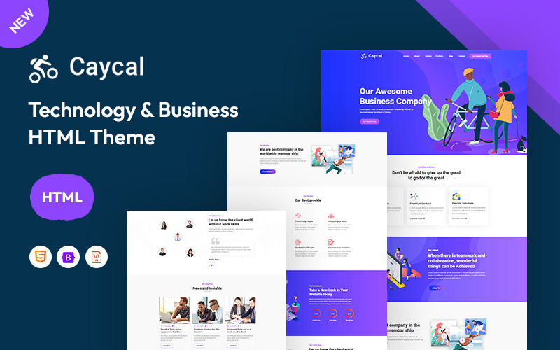 Caycal — szablon strony internetowej poświęconej technologii i usługom biznesowym