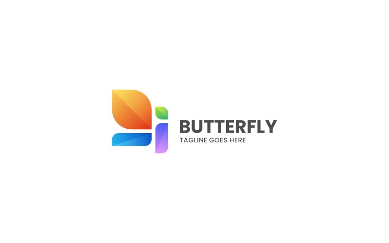 Logo Borboleta Colorida Estilo 1