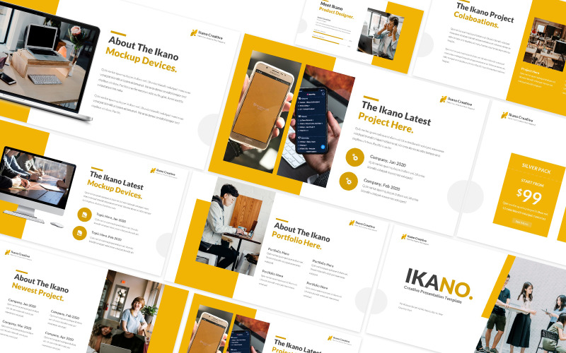 Plantilla de PowerPoint creativa de Ikano