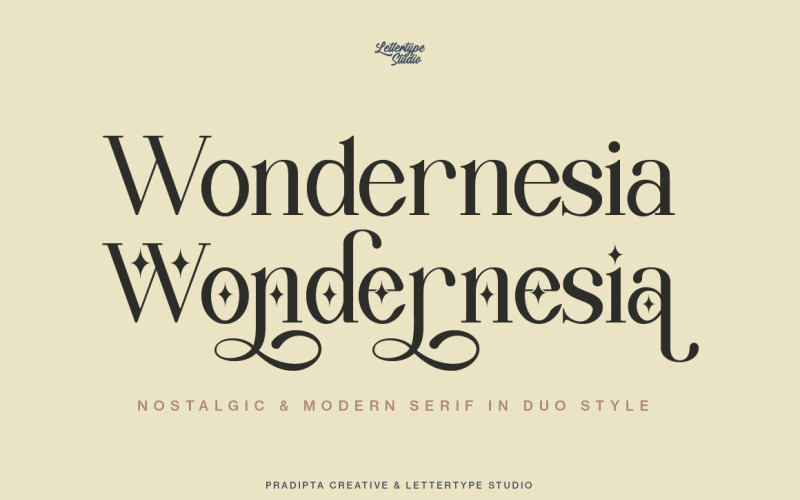 Wondernesia Serif nostalgico e moderno