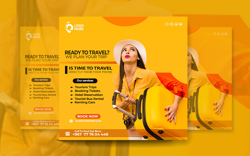 Modello di volantino per agenzia di viaggi moderna - Viaggio - Viaggi - Tempo libero-Un altro
