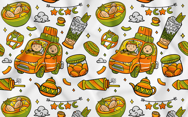 Ramadan Doodle bezszwowy wzór #03