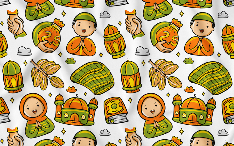 Ramadan Doodle Seamless Pattern #02