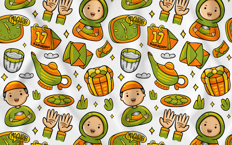 Ramazan Doodle Dikişsiz Desen #05