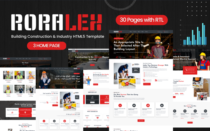 RORALEX - HTML5-шаблон для строительства и промышленности с RTL