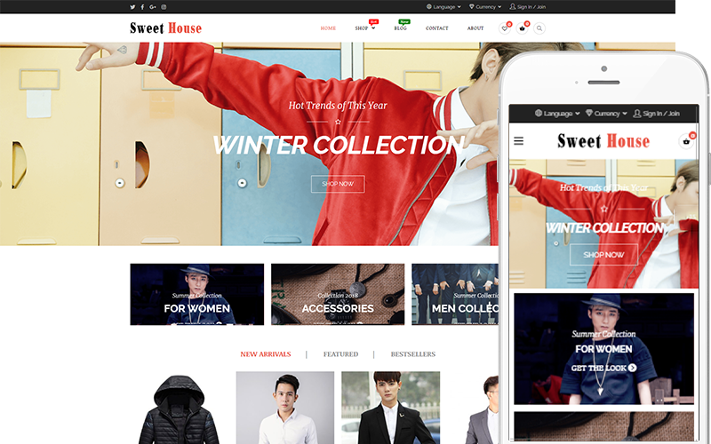 Sweet House - Tema de moda moderna WooCommerce Theme