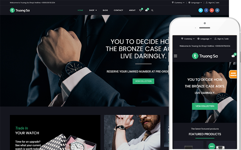 Truong Sa - Тема для интернет-магазина ювелирных изделий и часов WooCommerce Theme