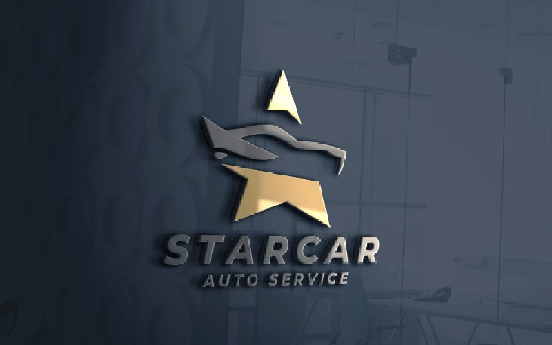 Yıldız Araba Logosu Vektör Şablonu