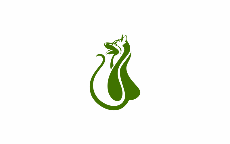 Зеленый лист абстрактный шаблон логотипа