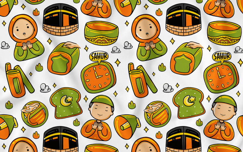 斋月涂鸦无缝模式 #04