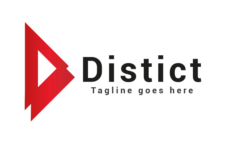 字母 D 几何标志设计