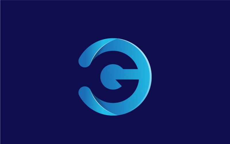 Design moderno del logo della lettera C con stile a forma di cerchio