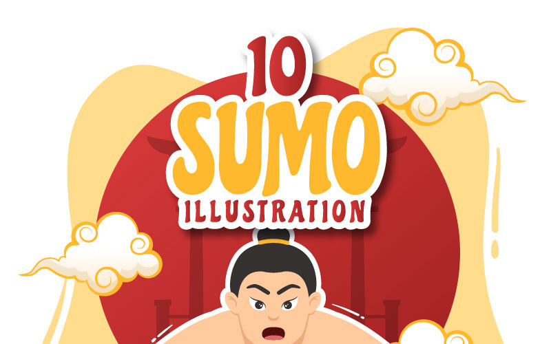 10 Illustration de lutteur de sumo