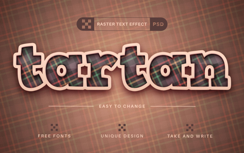 Tartan - Bearbeitbarer Texteffekt, Schriftstil 4