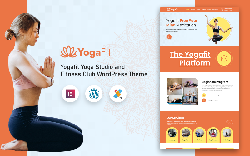 Téma WordPress Yogafit Yoga Studio a Fitness Club