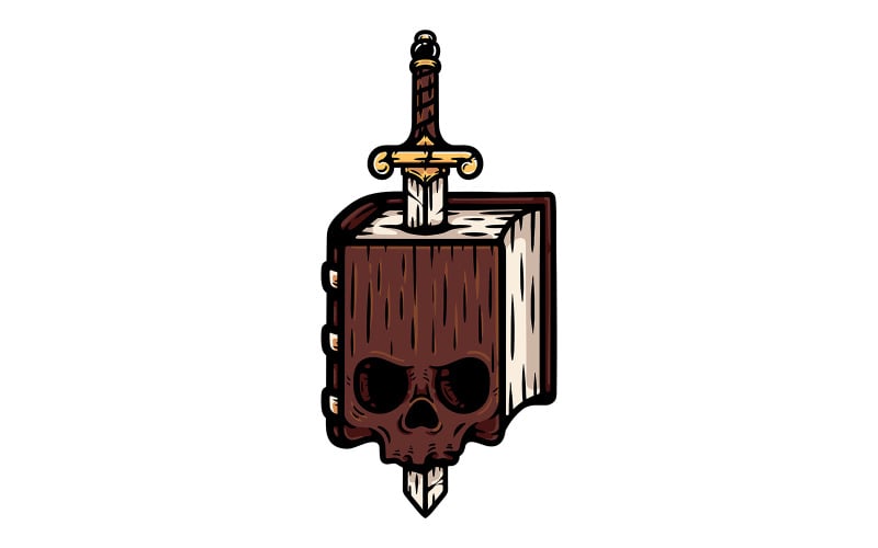 Book And Sword Illustration