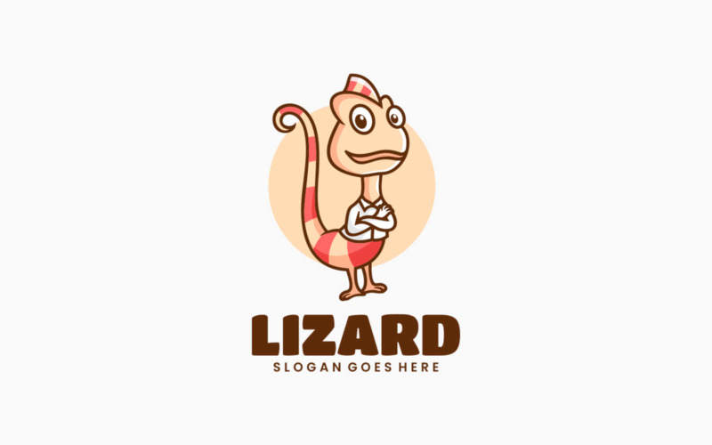 Estilo de logotipo de desenho animado de lagarto